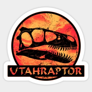 Utahraptor Fossil Skull Sticker